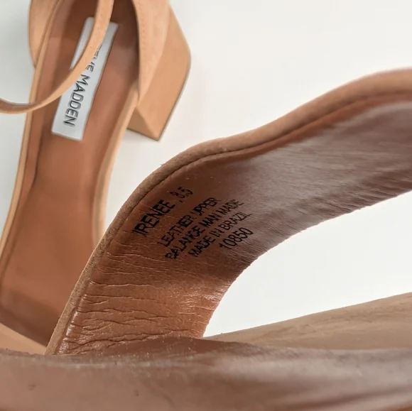 ✨ Steve Madden Irene Block Heel Sandals — Nude, Size 8.5 - Picture 2 of 8